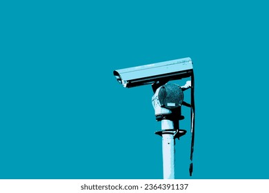 Remotely controlled CCTV camera on top of a pole