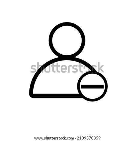Remove user account, delete user icon isolated on white