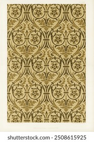 Renaissance pattern. Digitally enhanced from our own original first edition of The Practical Decorator and Ornamentist (1892) by G.A Audsley and M.A. Audsley.