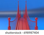Render 3d illustration architecture bridge