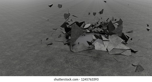 Render Of 3D Shatter Abstract Wallpaper Background