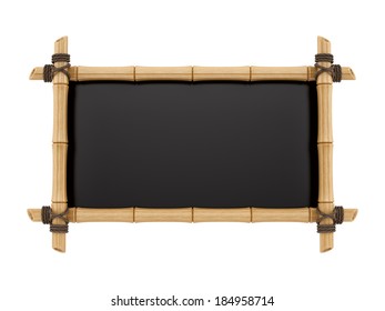 Render Of A Bamboo Sign, Isolated On White