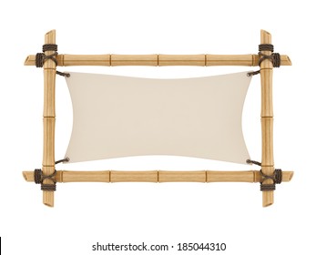 Render Of A Bamboo Sign, Isolated On White