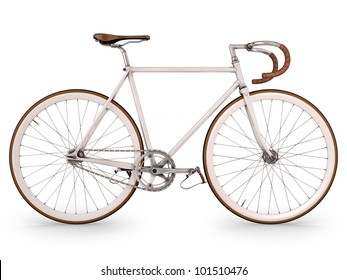 Render Bicycle On White, Fixed Gear.