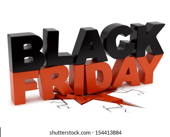 render of Black Friday crushing ground, isolated on white - Powered by Shutterstock