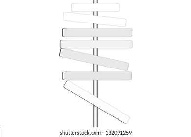 render of blank sign post