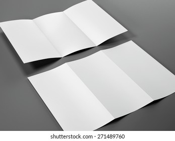 Render Of Blank Template Of Trifold Leaflet A4 Size