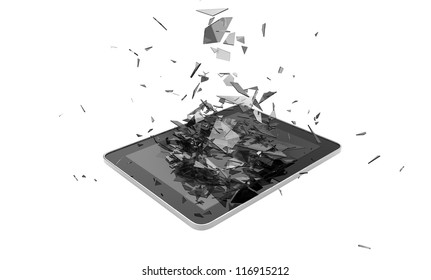 Render Of A Broken Tablet