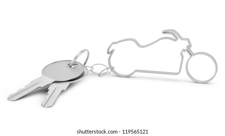 render of a chopper shaped keychain, isolated on white
