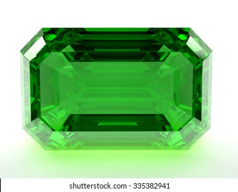 Render Of Emerald On A White Background.