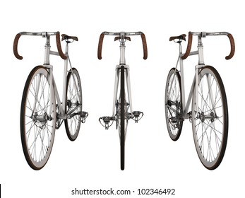 Render Fixed Gear Bicycle On White