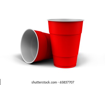 white plastic party cups