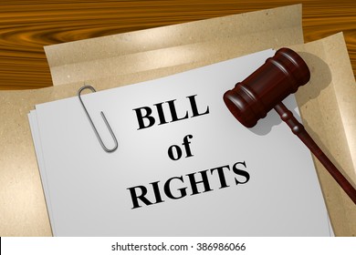 Render Illustration Of Bill Of Rights Title On Legal Documents