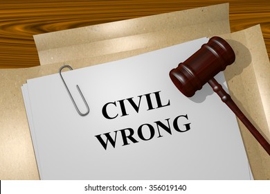 Render Illustration Of Civil Wrong Title On Legal Documents