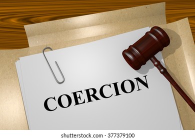 Render illustration of Coercion title on Legal Documents