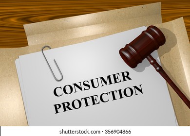 Render Illustration Of Consumer Protection Title On Legal Documents