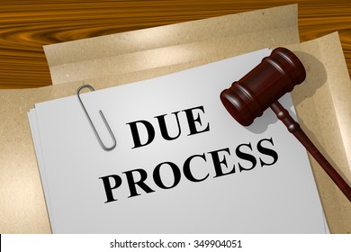 Render Illustration Of Due Process Title On Legal Documents