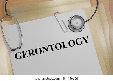 Render Illustration Of Gerontology Title On Medical Documents