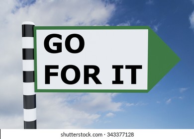 Render illustration of Go For It Title on road sign