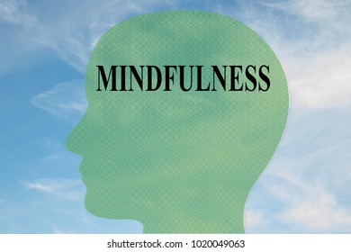 Render Illustration Mindfulness Title On Head Stock Illustration ...