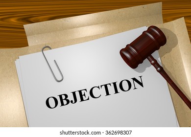 Render Illustration Of Objection Title On Legal Documents