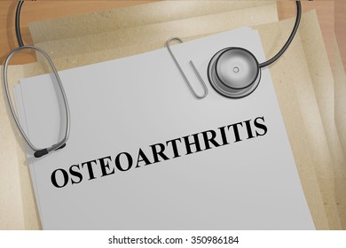 Render Illustration Osteoarthritis Title On Medical Stock Illustration ...