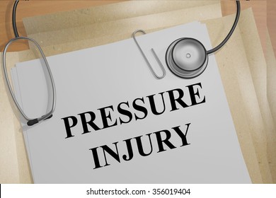 Render Illustration Of Pressure Injury Title On Medical Documents