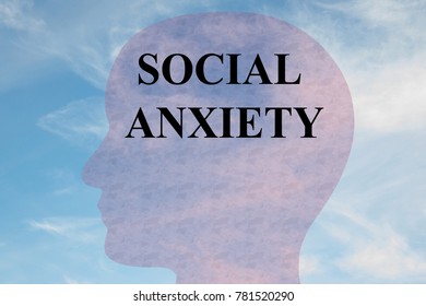 Render Illustration Social Anxiety Title On Stock Illustration ...