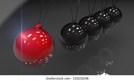 Render Newtons Cradle Red Ball Stock Illustration 133233248 | Shutterstock