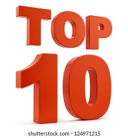 render of top 10, isolated on white