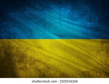 Render of the Ukraine flag in colours of war. Dirty of war in the ukrainian flag. Image perfect for printing on T-shirts, posters and any other printing materials. Format: jpg, colors: RGB.