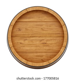 Render Of A Wine Barrel From Top , Isolated On White