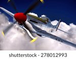 Render of a ww2 P-51D 3D model in flight - generic camouflage