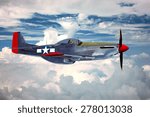 Render of a ww2 P-51D 3D model in flight - generic camouflage