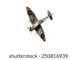 Render of a ww2 Supermarine Spitfire 3D model in flight