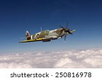 Render of a ww2 Supermarine Spitfire 3D model in flight