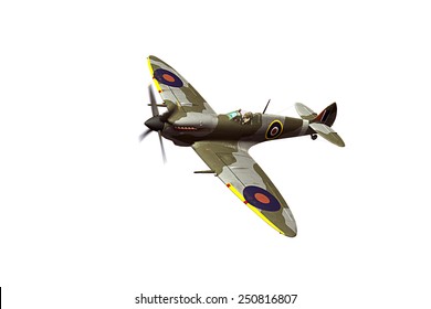 Render Of A Ww2 Supermarine Spitfire 3D Model In Flight