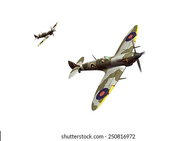 Render Of A Ww2 Supermarine Spitfire 3D Model In Flight