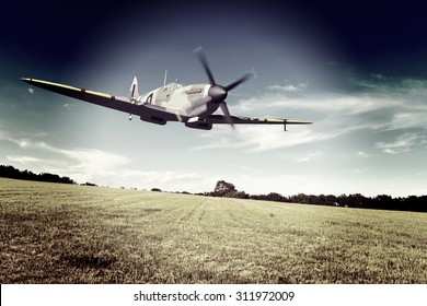 Render Of A Ww2 Supermarine Spitfire 3D Model In Flight