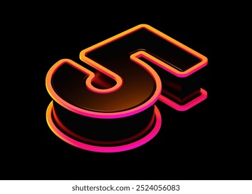 Rendered 3D number 5 in isometric view with colorful neon effect. 3D rendering typography suitable for poster, web, advertising and modern design projects.
 - Powered by Shutterstock