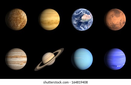 Rendered Comparison Image Planets Our Solar Stock Illustration ...