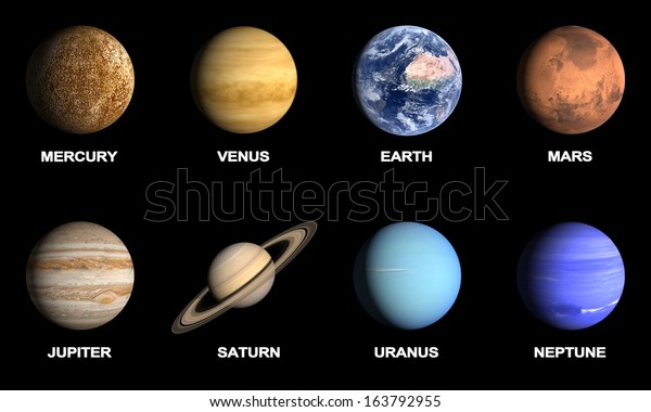 Rendered Comparison Image Planets Our Solar Stock Illustration ...