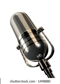 Rendered retro microphone