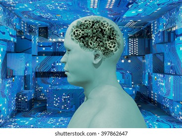 "rendering 3D" growth of artificial intelligence in place of the human brain