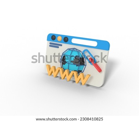 Rendering 3d of internet address hyperlinks