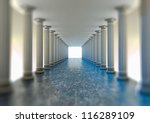Rendering of a hall with column
