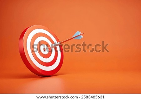 rendering target circle red with arrow business finance graphic asset