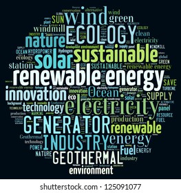 Renewable Energy Concept Word Collage Stock Illustration 125091077 ...