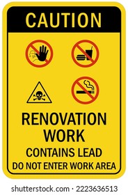 Renovation Work Area Sign And Label Caution