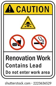 Renovation Work Area Sign And Label Caution